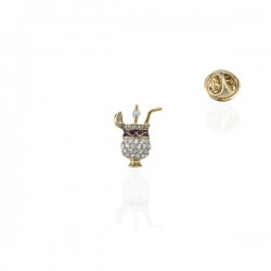 Брошка металева зі стразами Коктейль 1.8см (2012)