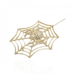 Брошка металева зі стразами Павук 6.3см (9915)