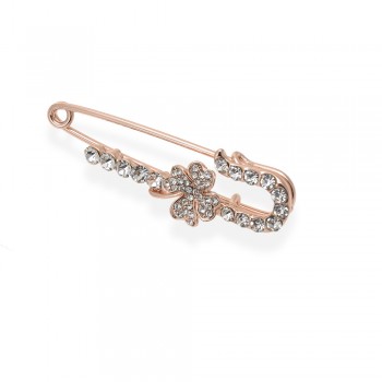 Брошка-шпилька металева зі стразами 5.7см (14206)
