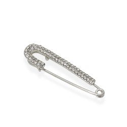 Брошка-булавка металлическая со стразами 5.7см (14212)