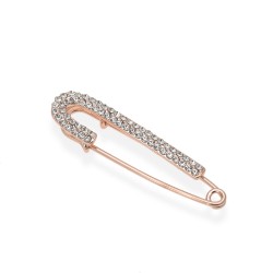 Брошка-шпилька металева зі стразами 5.7см (14212)