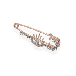 Брошка-булавка металлическая со стразами Глаз 5.5см (14213)