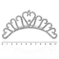 Діадема-гребінь зі стразами металева 11.5см (11060)