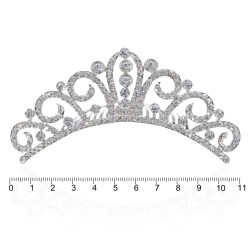 Діадема-гребінь зі стразами металева 11.4см (11061)