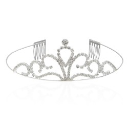 Діадема-обруч із гребенем зі старазами металева 10см (11075)