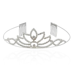 Діадема-обруч із гребенем зі старазами металева 11см (11077)