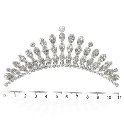 Діадема-гребінь зі стразами металева 10.8см (11782)