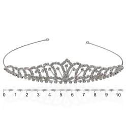 Діадема-обруч зі стразами металева 10.5см (12629)