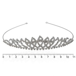 Диадема-обруч со стразами металлическая 11см (12631)