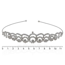 Діадема-обруч зі стразами металева 11.5см (12632)