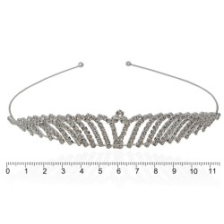 Диадема-обруч со стразами металлическая 11.5см (12633)