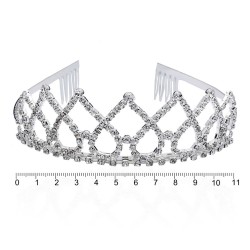 Діадема-обруч із гребенем зі старазами металева 11см (12675)