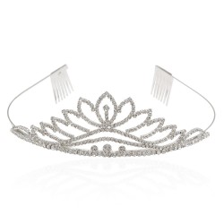 Діадема-гребінь зі стразами металева (13329)