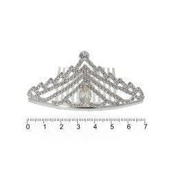 Діадема-гребінь зі стразами металева 7.3см (14235)