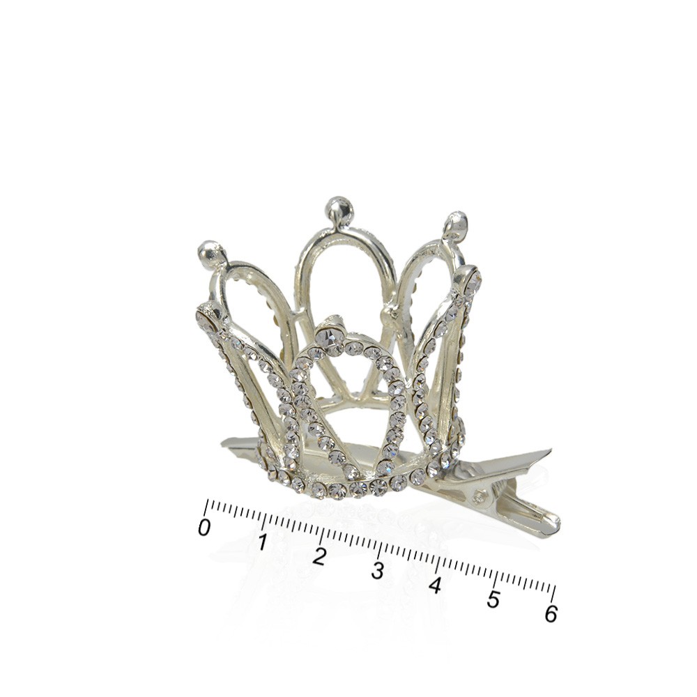Заколка-уточка с короной металлическая 5.8см (14570) 2