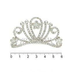 Діадема-гребінь зі стразами металева 6.5см (9142)