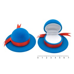 Подарункова коробочка для кільця Капелюх блакитний (9772)