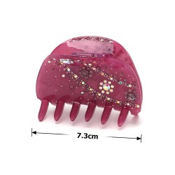 Заколка-краб для волос из французского пластика со стразами (10094)