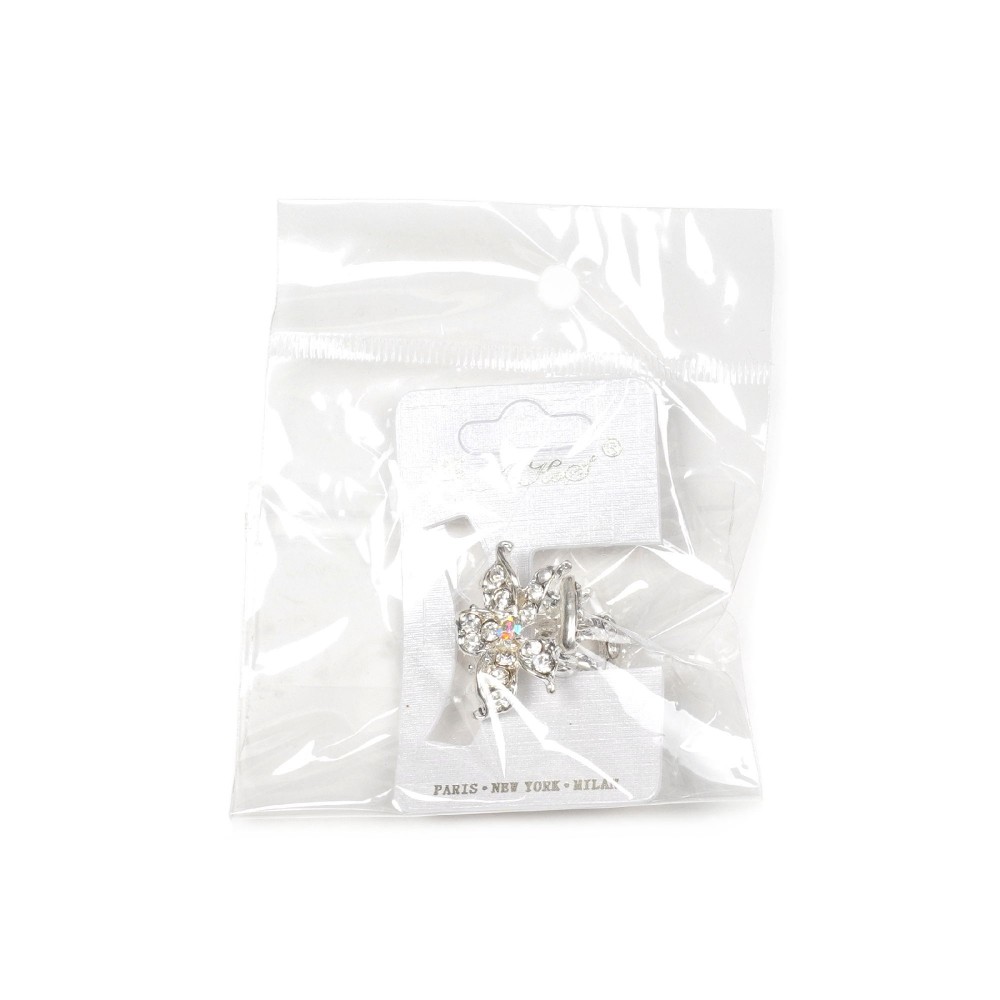 Заколка-краб для волосся з металу зі стразами 2.4см (10602) 7