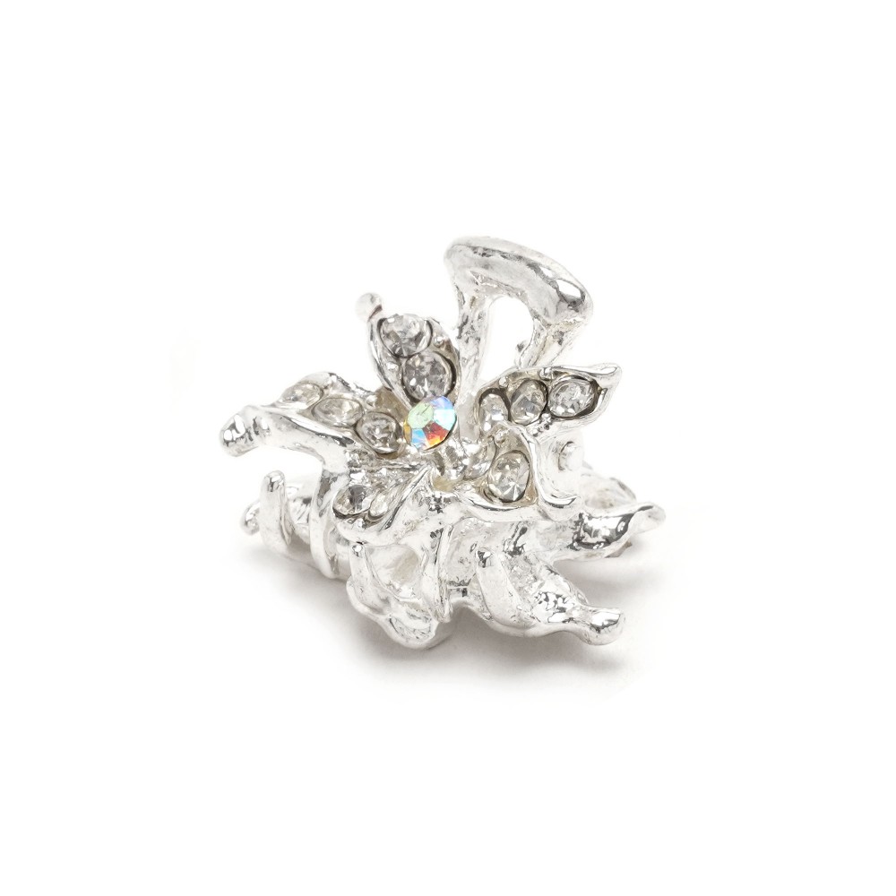 Заколка-краб для волосся з металу зі стразами 2.4см (10602) 5