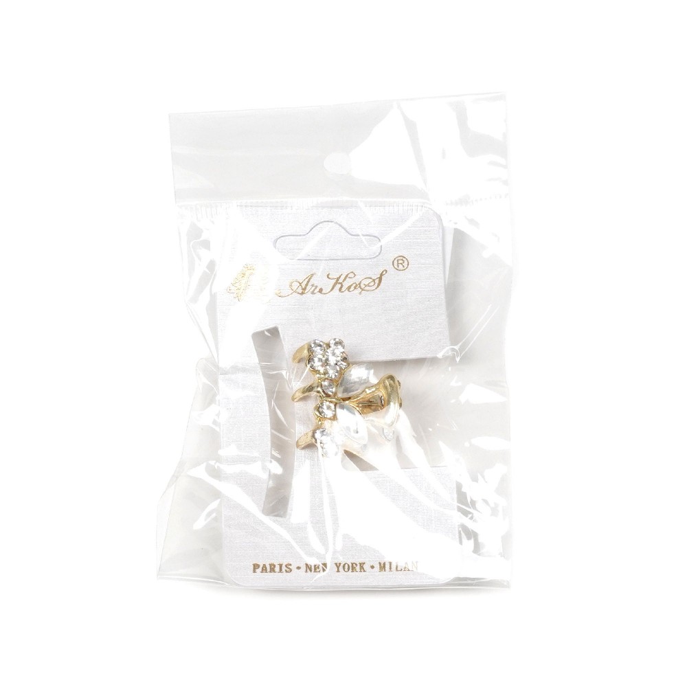 Заколка-краб для волосся з металу зі стразами 2.4см (10906) 9