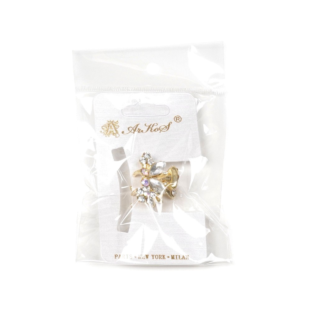 Заколка-краб для волосся з металу зі стразами 2.4см (10906) 12