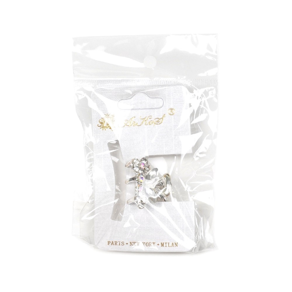 Заколка-краб для волосся з металу зі стразами 2.4см (10906) 6