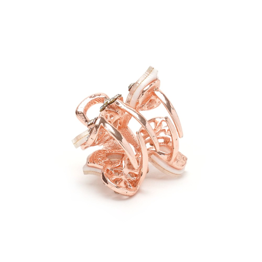 Заколка-краб для волосся з металу зі стразами 3.1см (11487) 3