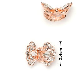 Заколка-краб для волосся з металу зі стразами 2.4см (12204)