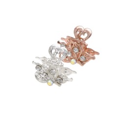 Набір заколок-крабів для волосся 2.7см 12шт сріблясті та золотисті (12239)