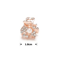 Заколка-краб для волосся з металу зі стразами 1.8см (12241)