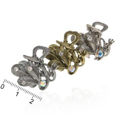 Набір заколок-крабів для волосся 2.5см 12шт графітові сріблясті та золотисті (13364)