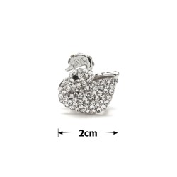 Заколка-краб для волосся з металу зі стразами 2см (13984)