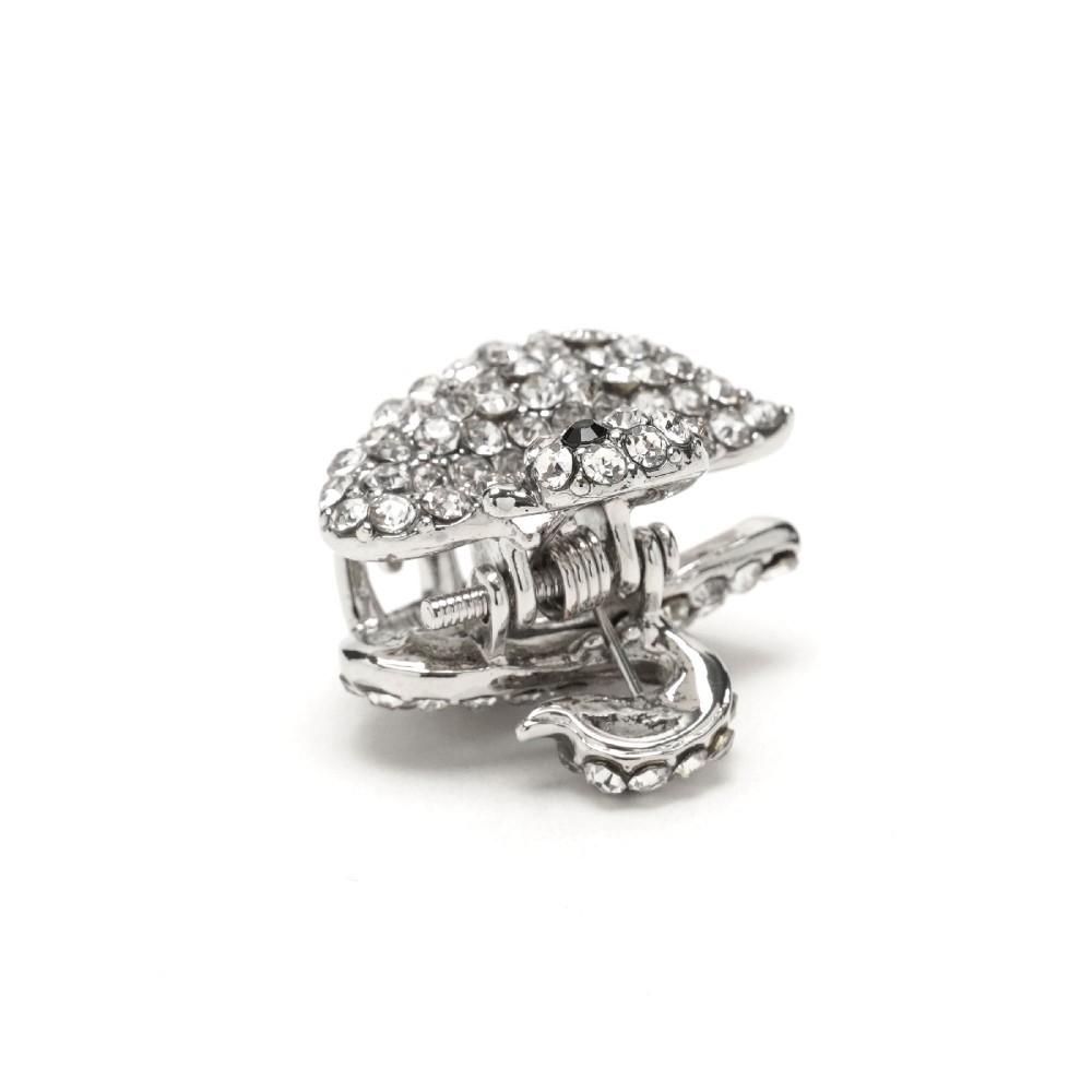 Заколка-краб для волосся з металу зі стразами 2см (13984) 3