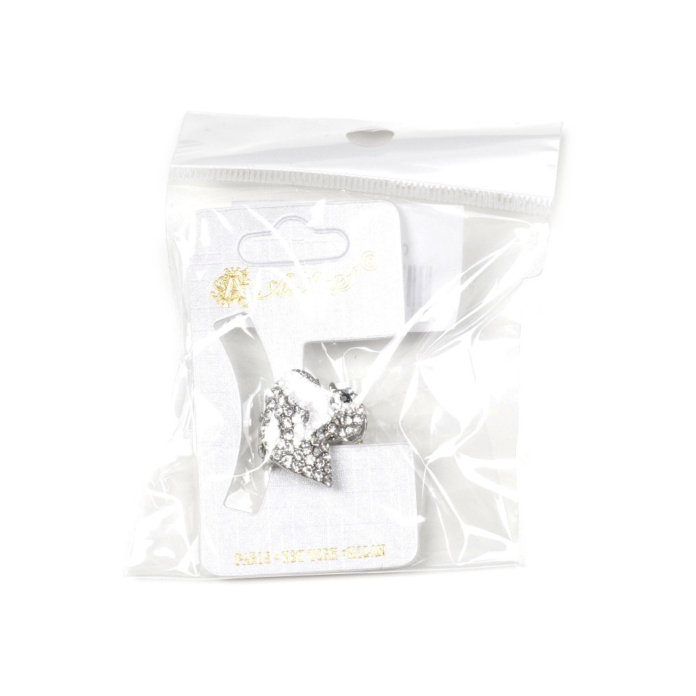 Заколка-краб для волосся з металу зі стразами 2см (13984) 5