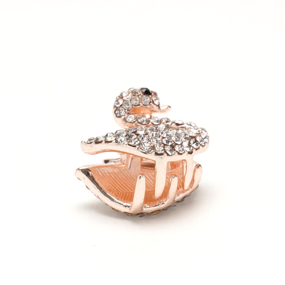 Заколка-краб для волосся з металу зі стразами 2см (13984) 7