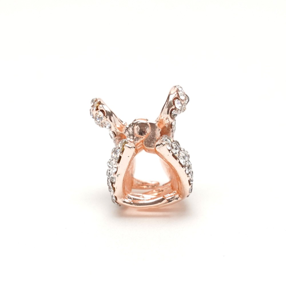 Заколка-краб для волосся з металу зі стразами 2см (13984) 9