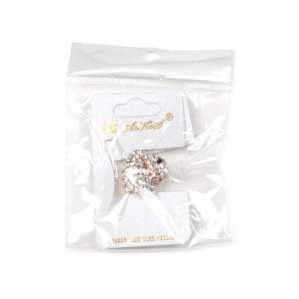 Заколка-краб для волосся з металу зі стразами 2см (13984) 10