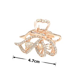 Заколка-краб для волос из металла со стразами 4.7см (14025)