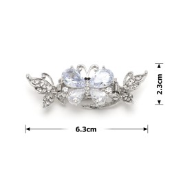 Заколка-краб для волосся з металу зі стразами 6.3см (14035)