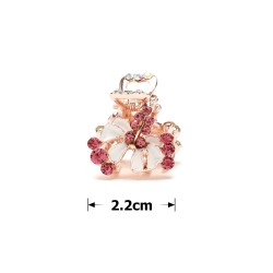 Заколка-краб для волосся з металу зі стразами 2.2см (14262)