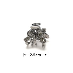 Заколка-краб для волосся з металу зі стразами 2.5см (14792)