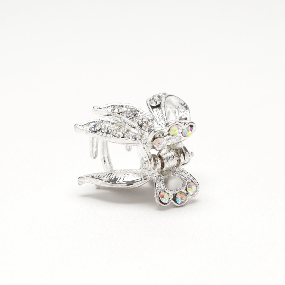 Заколка-краб для волосся з металу зі стразами 2.5см (14803) 4