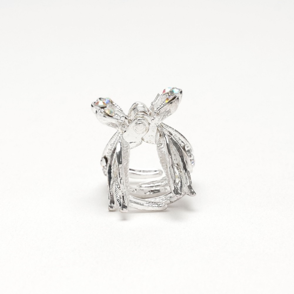 Заколка-краб для волосся з металу зі стразами 2.5см (14803) 5