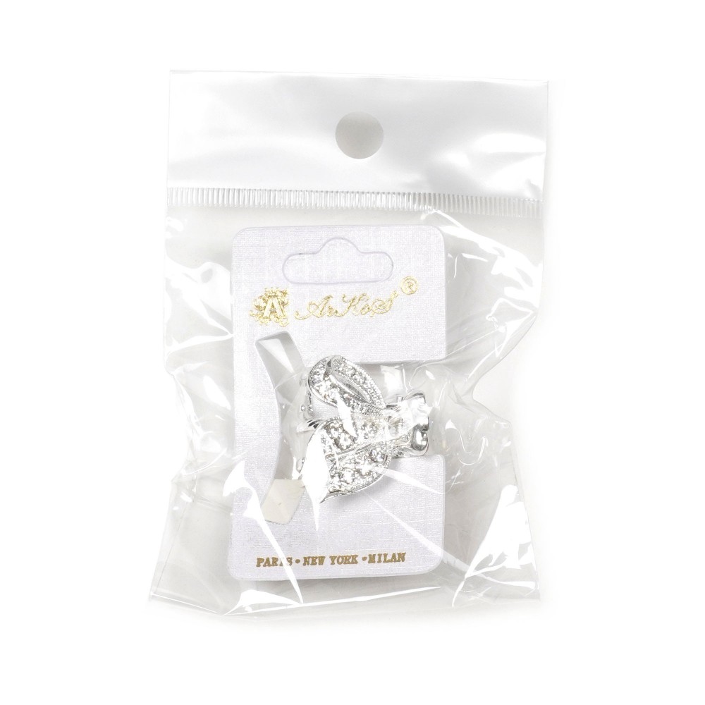 Заколка-краб для волосся з металу зі стразами 2.5см (14803) 6