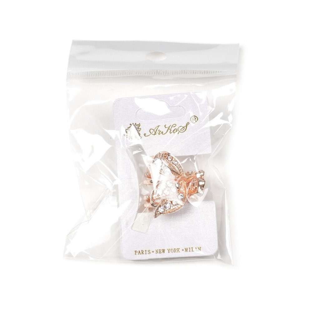 Заколка-краб для волосся з металу зі стразами 2.5см (14803) 10