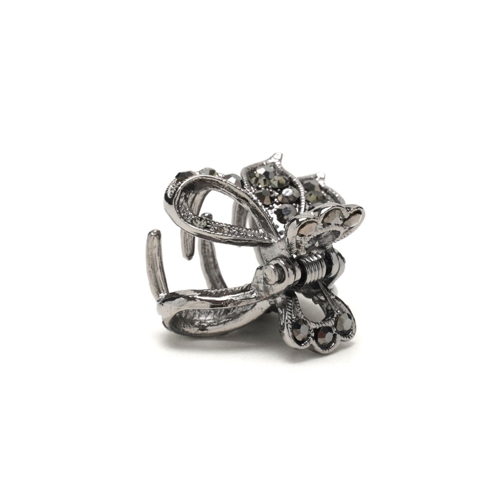 Заколка-краб для волосся з металу зі стразами 2.5см (14803) 13