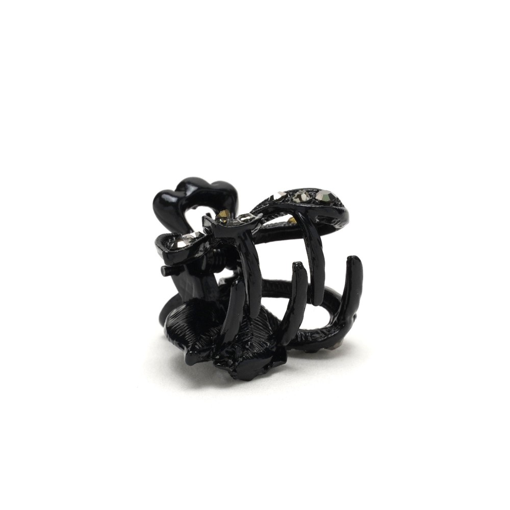 Заколка-краб для волосся з металу зі стразами 2.5см (14803) 17