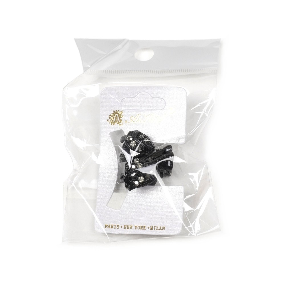 Заколка-краб для волосся з металу зі стразами 2.5см (14803) 20