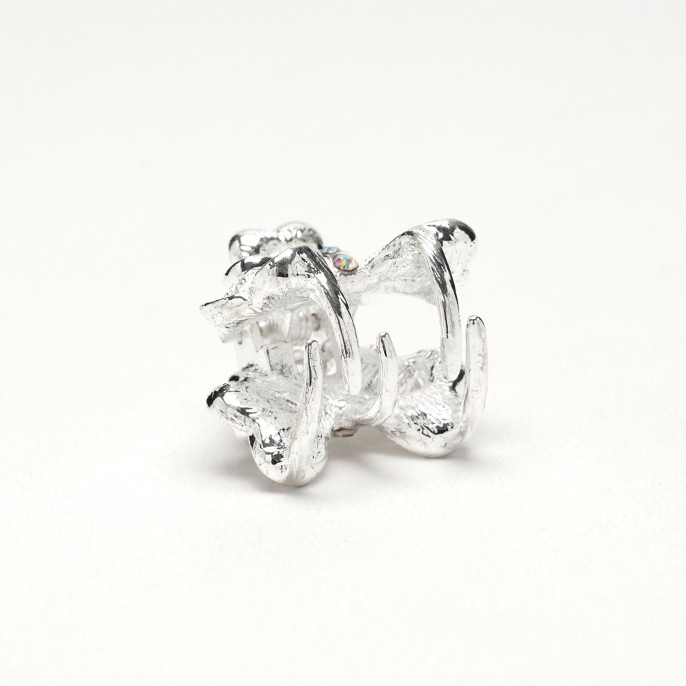 Заколка-краб для волосся з металу зі стразами 2.4см (14808) 17